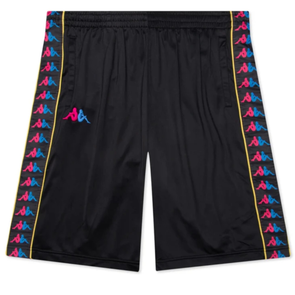 Kappa Black 222 Banda Laramie Basketball Shorts Size Small